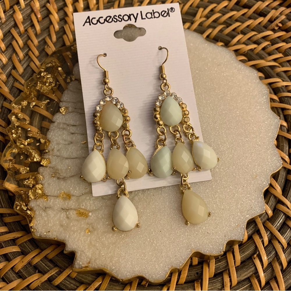 Accessory Label Teardrop Dangle Earrings
